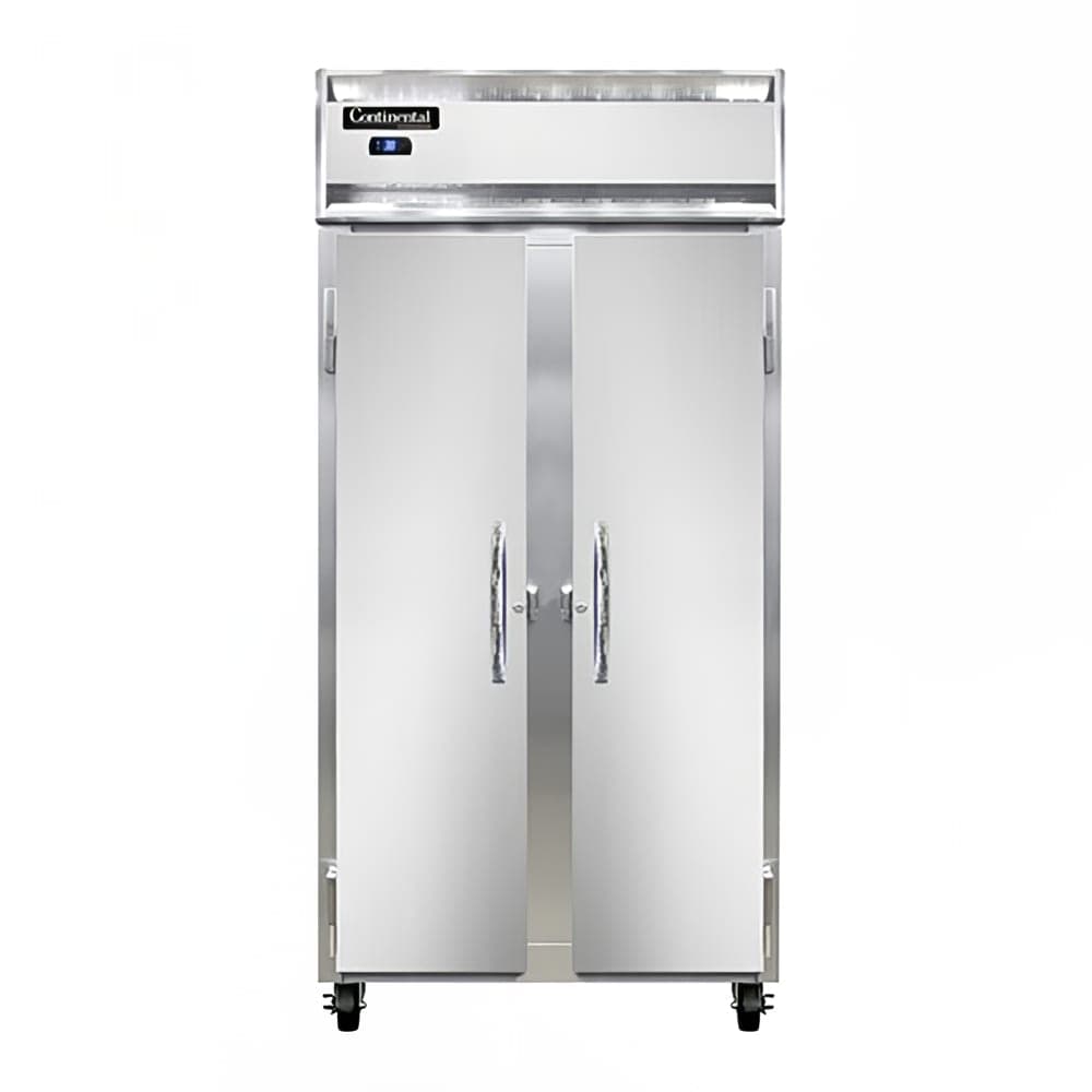 Continental 2RSESN 36 1/4" Two Section Reach In Refrigerator, (2) Left/Right Hinge Solid Doors, 115v