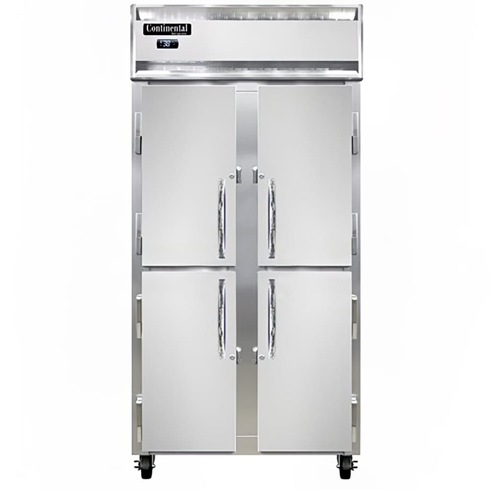 Continental 2RSESNSAHD 36 1/4" Two Section Reach In Refrigerator, (4) Left/Right Hinge Solid Doors, Top Compressor, 115v