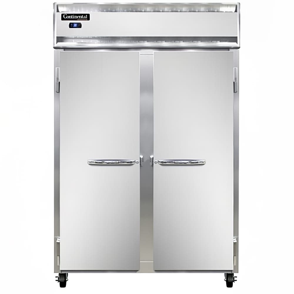 Continental 2RSNSA 52" Two Section Reach In Refrigerator, (2) Left/Right Hinge Solid Doors, Top Compressor, 115v