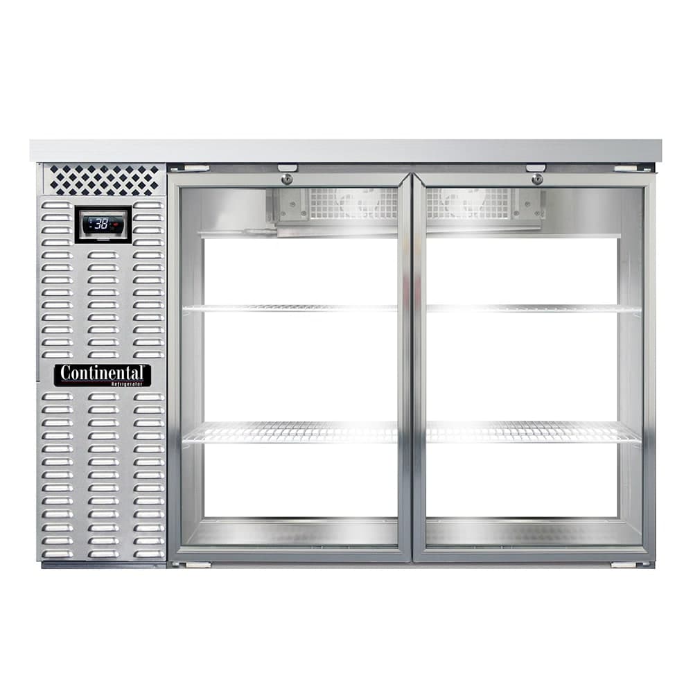 Continental BB50NSSGDPT 50" Pass-Thru Bar Refrigerator - (4) Swinging Glass Doors, Stainless, 115v