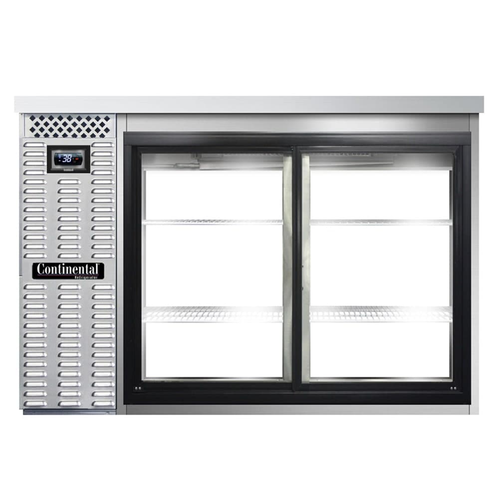Continental BB50NSSSGDPT 50" Bar Refrigerator - 4 Sliding Glass Doors, Stainless, 115v