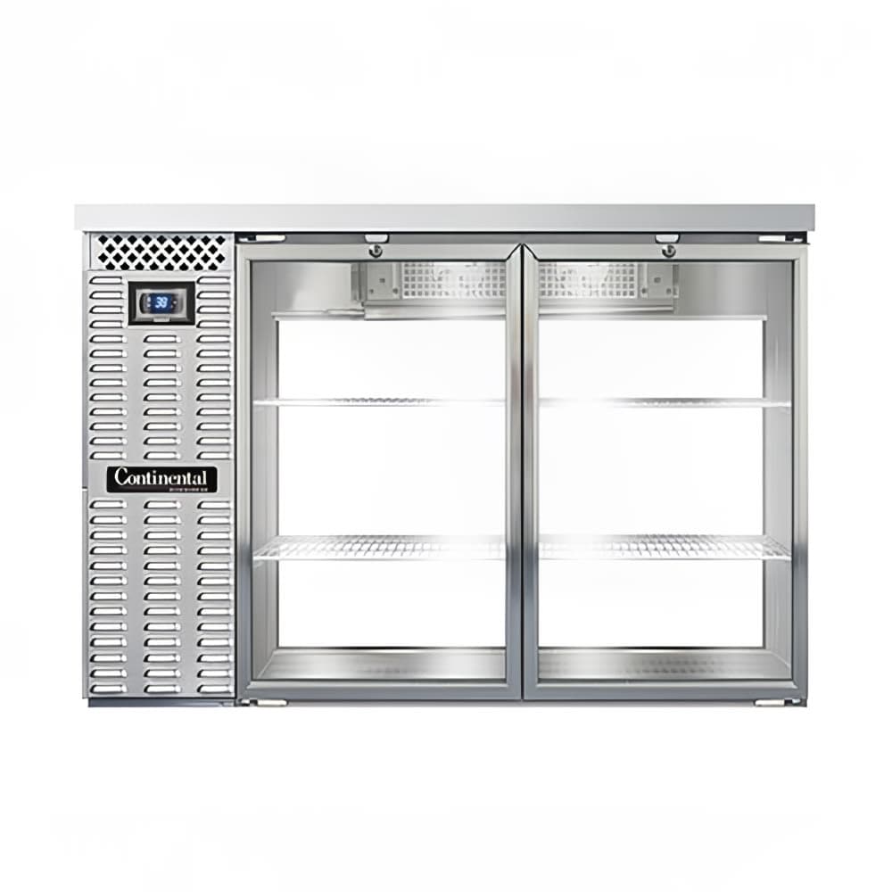 Continental BB50SNSSGDPT 50" Bar Refrigerator - 4 Swinging Glass Doors, Stainless, 115v