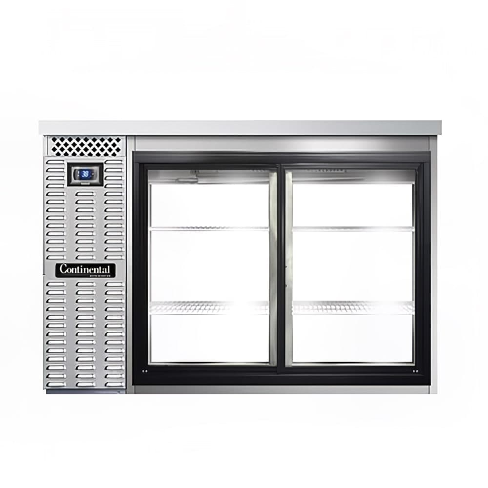 Continental BB50SNSSSGDPT 50" Bar Refrigerator - 4 Sliding Glass Doors, Stainless, 115v
