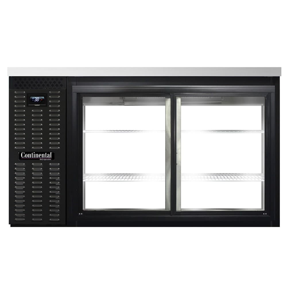 Continental BB59NSGDPT 59" Bar Refrigerator - 4 Sliding Glass Doors, Black, 115v