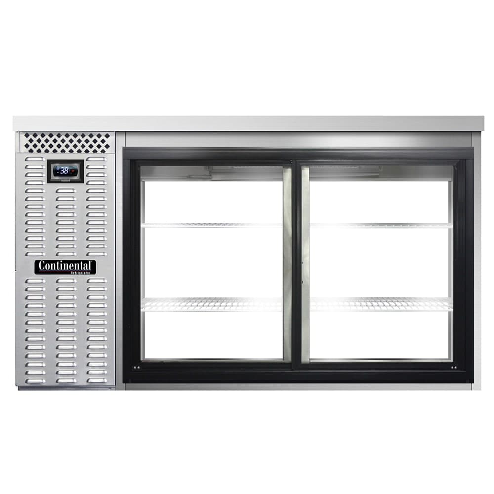 Continental BB59NSSSGDPT 59" Bar Refrigerator - 4 Sliding Glass Doors, Stainless, 115v