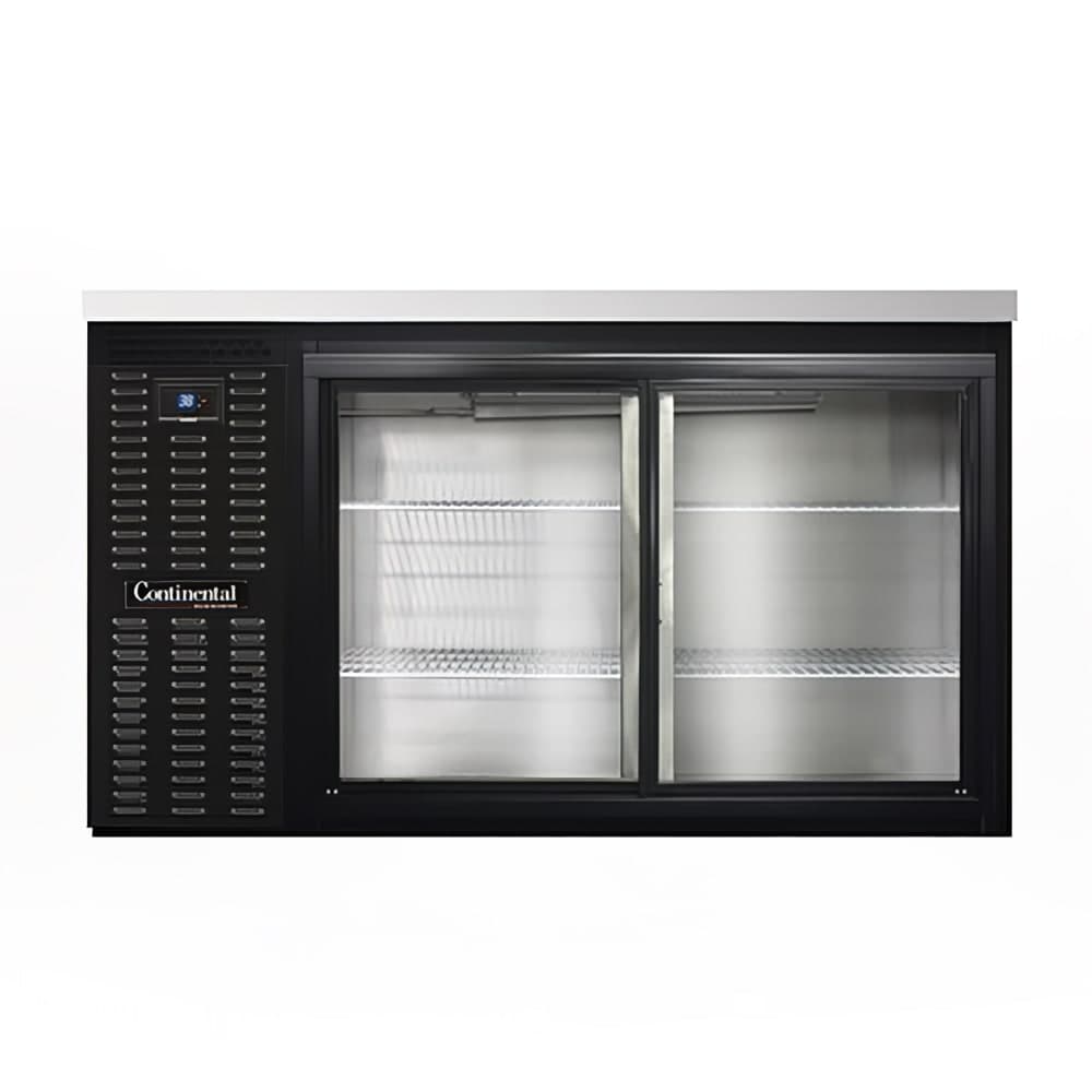 Continental BB59SNSGD 59" Bar Refrigerator - 2 Sliding Glass Doors, Stainless, 115v