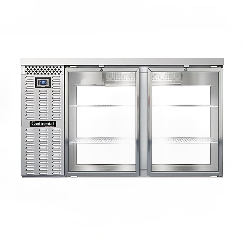 Continental BB59SNSSGDPT 59" Bar Refrigerator - 4 Swinging Glass Doors, Stainless, 115v