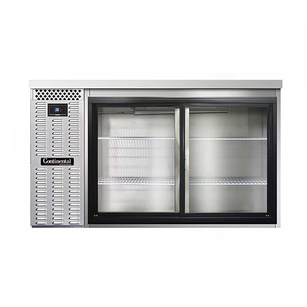 Continental BB59SNSSSGD 59" Bar Refrigerator - 2 Sliding Glass Doors, Stainless, 115v