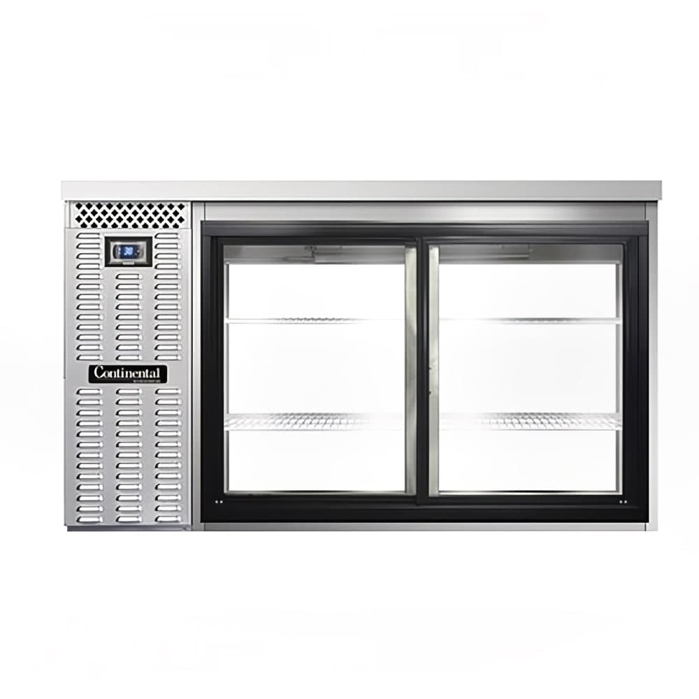 Continental BB59SNSSSGDPT 59" Bar Refrigerator - 4 Sliding Glass Doors, Stainless, 115v