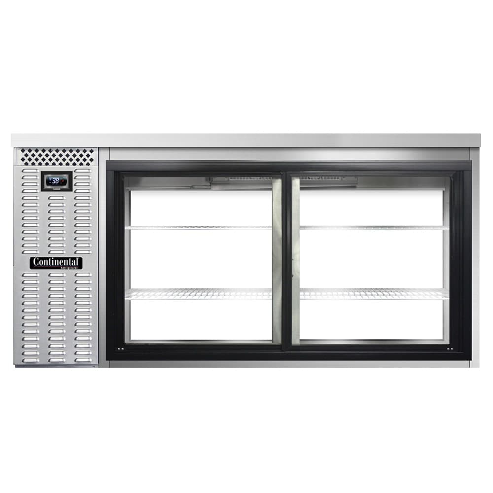 Continental BB69NSSSGDPT 69" Bar Refrigerator - 4 Sliding Glass Doors, Stainless, 115v