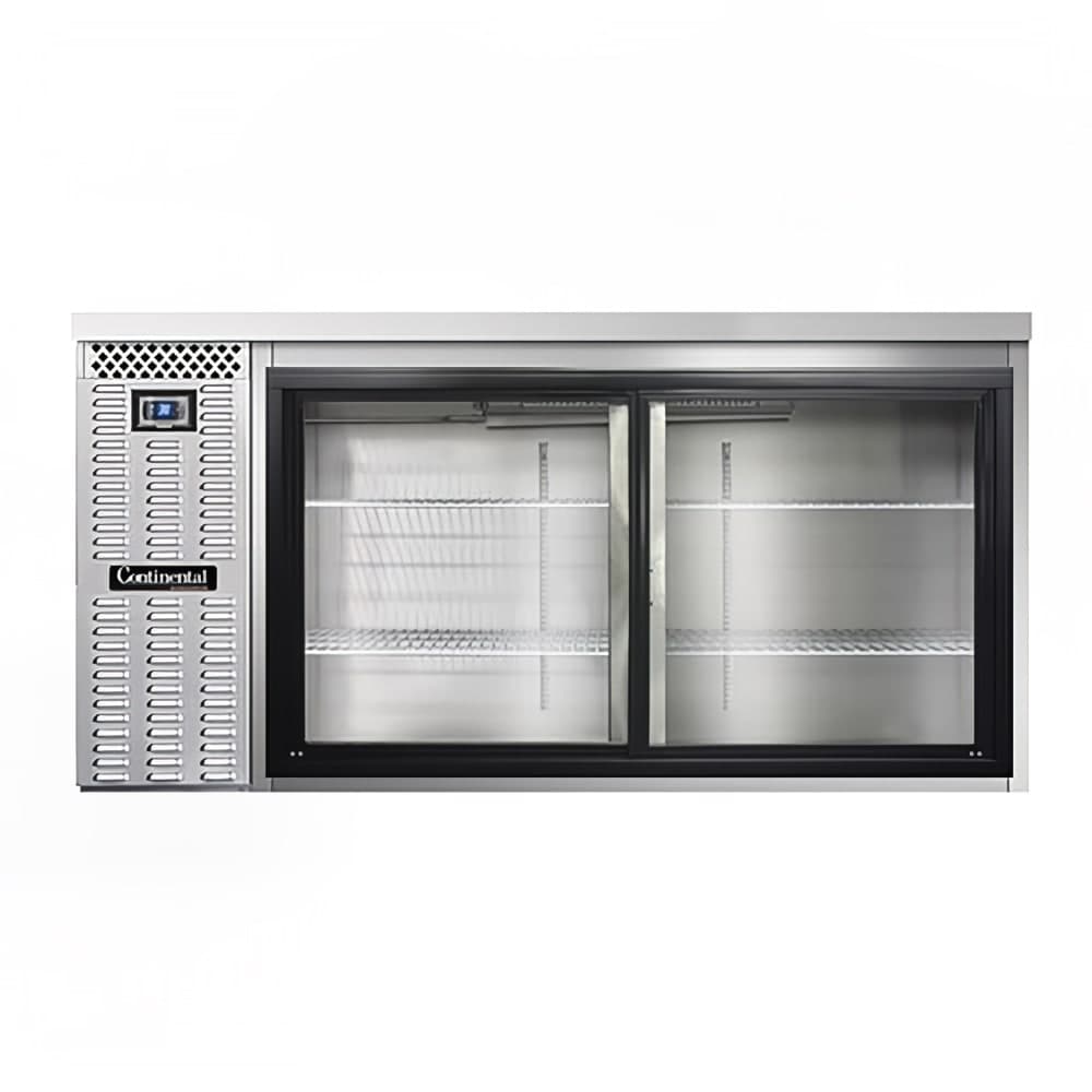 Continental BB69SNSSSGD 69" Bar Refrigerator - 2 Sliding Glass Doors, Stainless, 115v