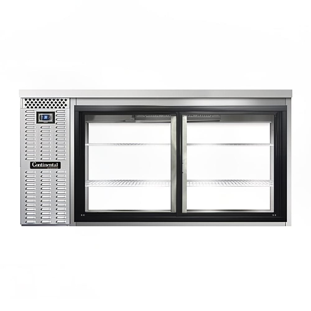 Continental BB69SNSSSGDPT 69" Bar Refrigerator - 4 Sliding Glass Doors, Stainless, 115v
