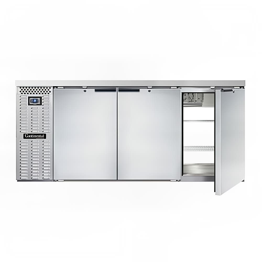 Continental BB79SNSSPT 79" Bar Refrigerator - 6 Swinging Solid Doors, Stainless, 115v
