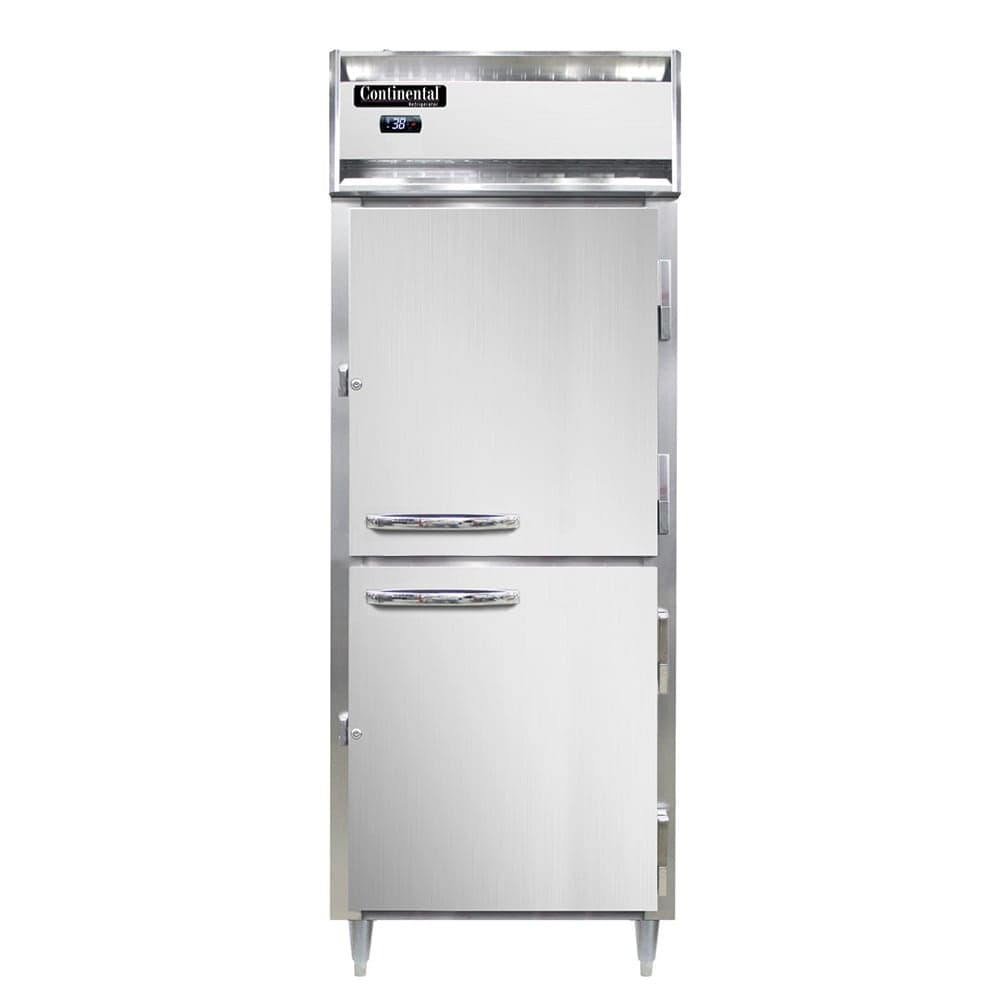Continental D1RENHD 28 1/2" One Section Reach In Refrigerator, (2) Right Hinge Solid Doors, Top Compressor, 115v
