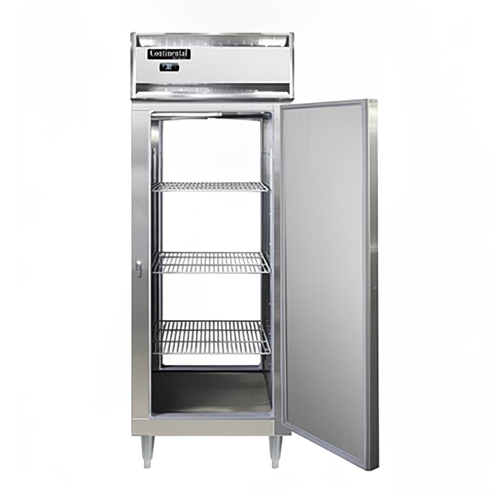 Continental D1RENSAPT 28 1/2" One Section Pass Thru Refrigerator, (2) Right Hinge Solid Doors, Top Compressor, 115v
