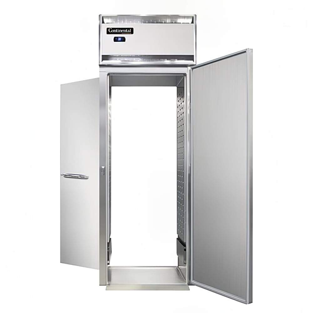 Continental D1RINRTE 35 1/4" One Section Roll Thru Refrigerator, (2) Right Hinge Solid Doors, Top Compressor, 115v
