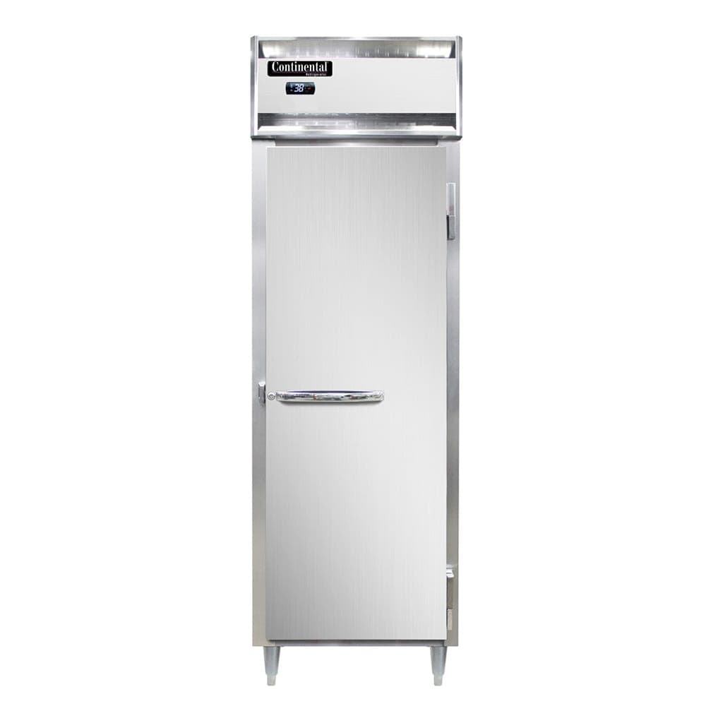 Continental D1RNPT 26" One Section Pass Thru Refrigerator, (2) Right Hinge Solid Doors, Top Compressor, 115v