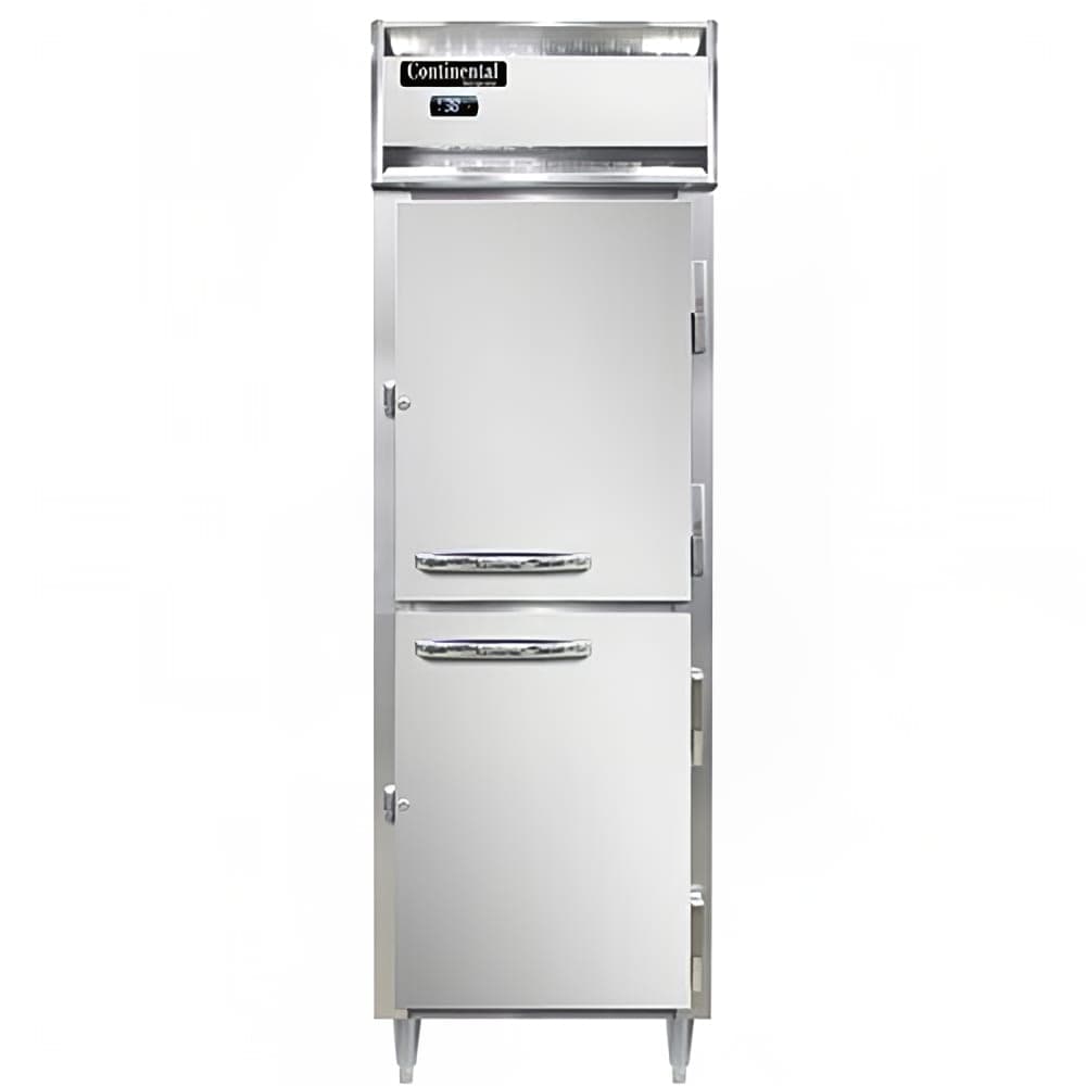 Continental D1RNSAHD 26" One Section Reach In Refrigerator, (2) Right Hinge Solid Doors, Top Compressor, 115v
