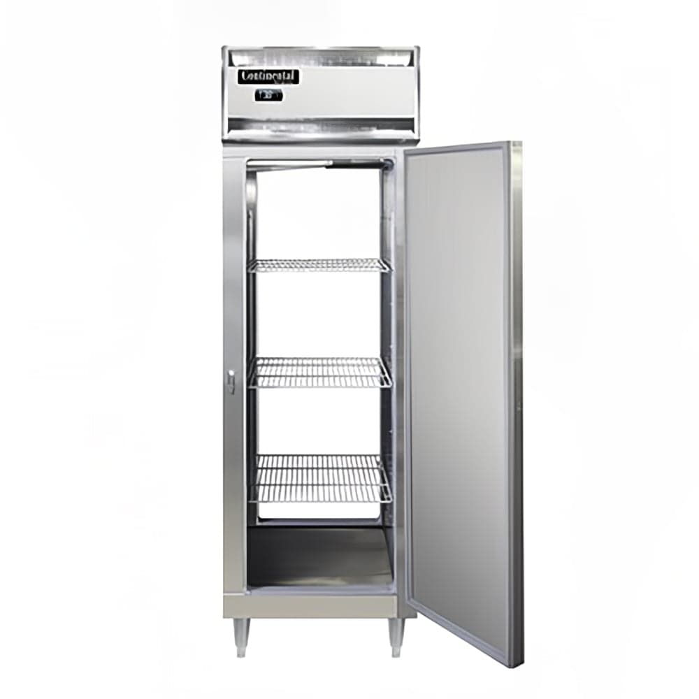 Continental D1RNSSPT 26" One Section Pass Thru Refrigerator, (2) Right Hinge Solid Doors, Top Compressor, 115v
