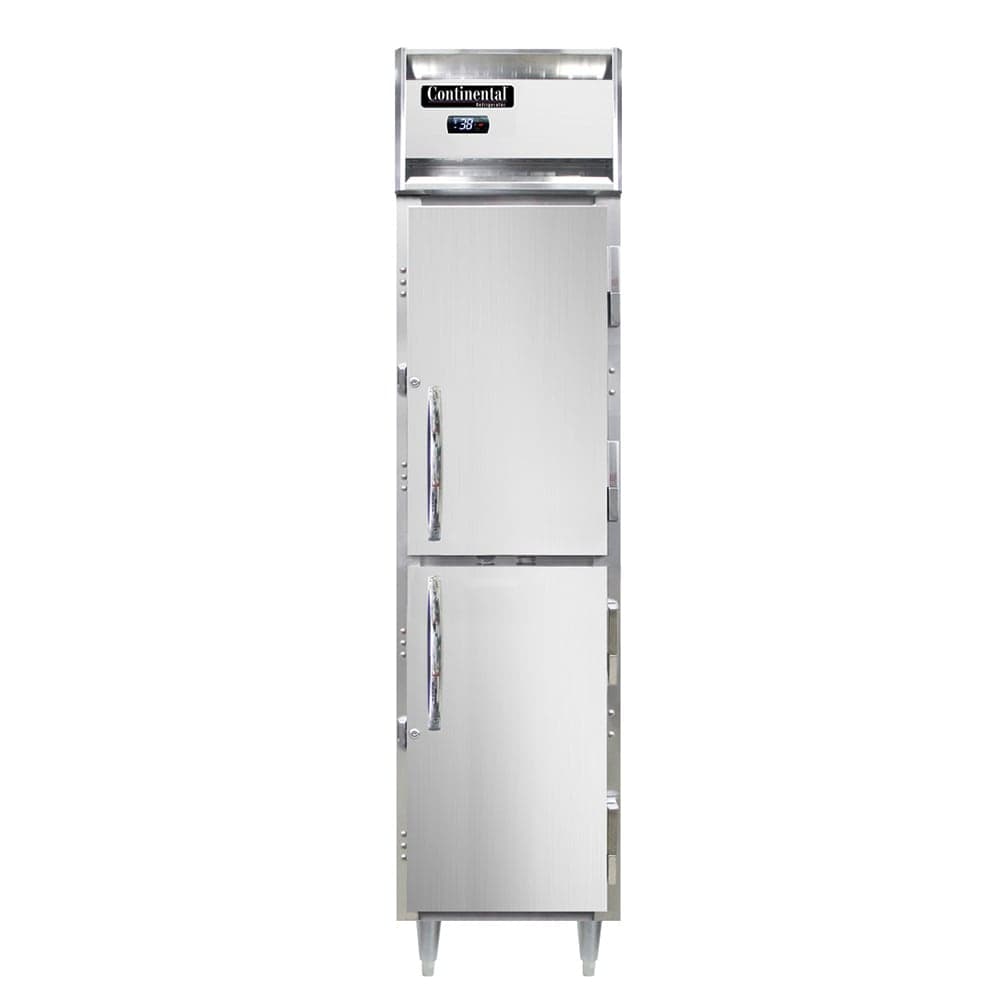 Continental D1RSENHD 17 3/4" One Section Reach In Refrigerator, (2) Right Hinge Solid Doors, Top Compressor, 115v