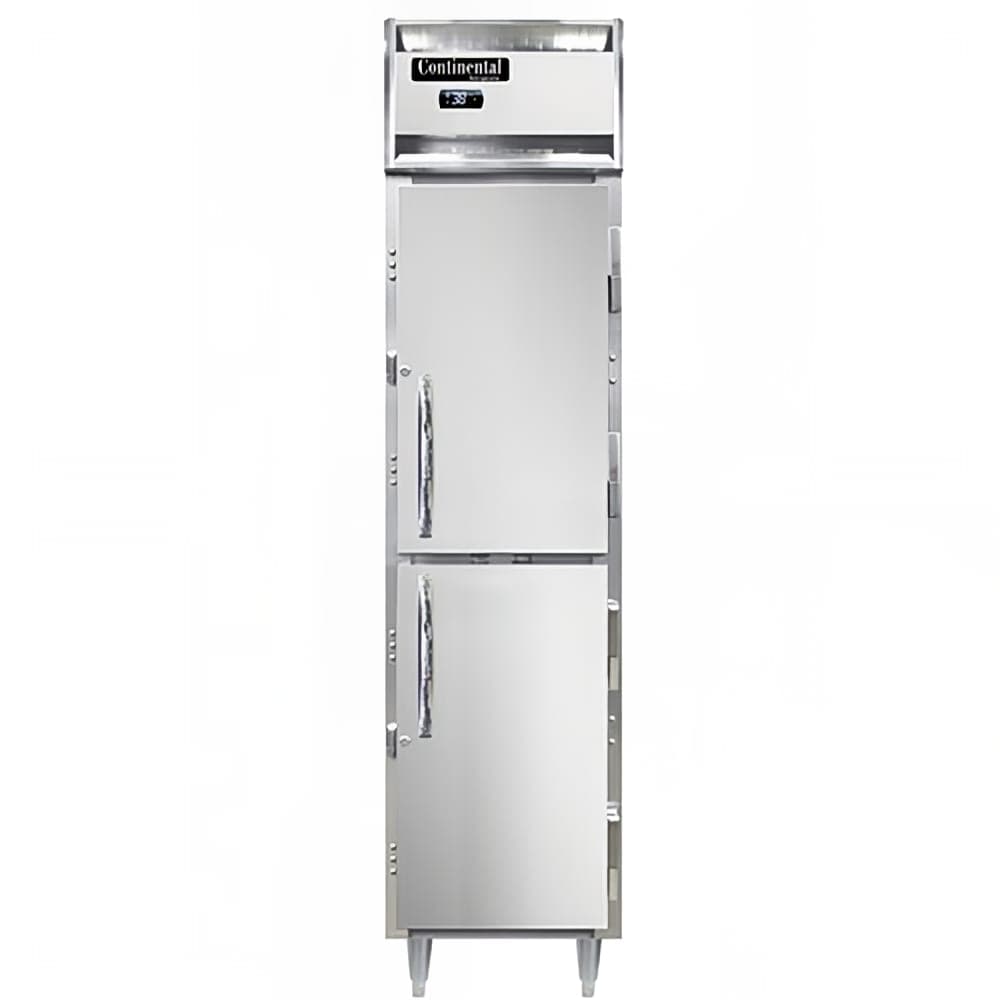 Continental D1RSENSSHD 17 3/4" One Section Reach In Refrigerator, (2) Right Hinge Solid Doors, Top Compressor, 115v