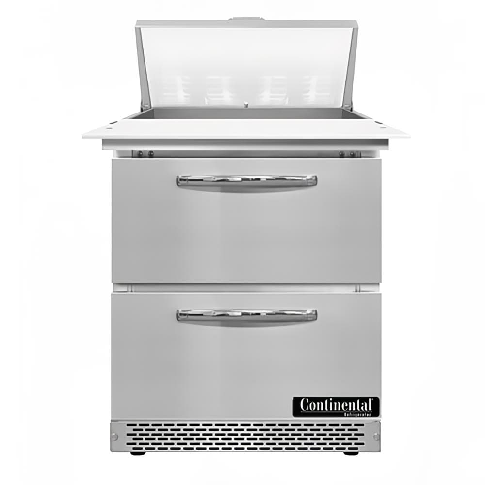 Continental D27N8C-FB-D 27" Designer Line Sandwich/Salad Prep Table w/ Refrigerated Base, 115v