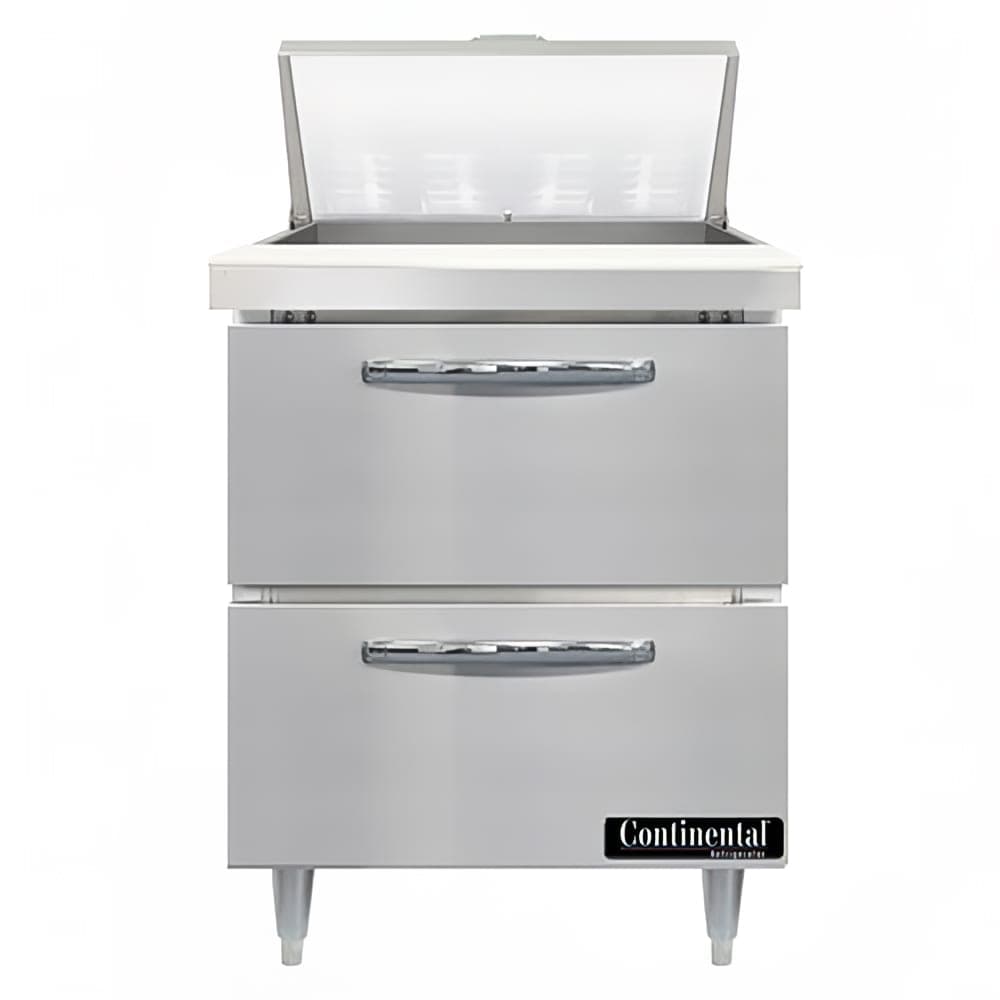 Continental D27N8-D 27" Designer Line Sandwich/Salad Prep Table w/ Refrigerated Base, 115v