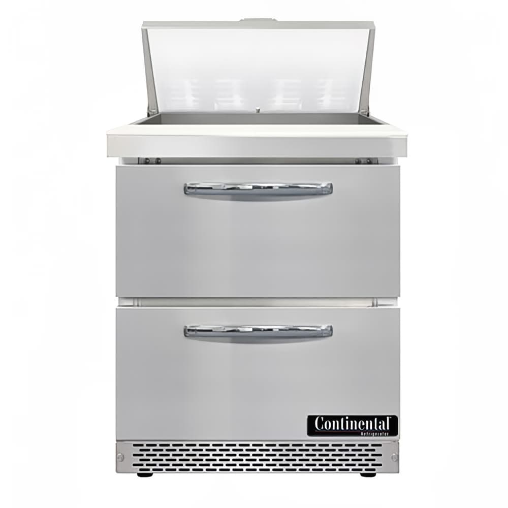 Continental D27N8-FB-D 27" Designer Line Sandwich/Salad Prep Table w/ Refrigerated Base, 115v