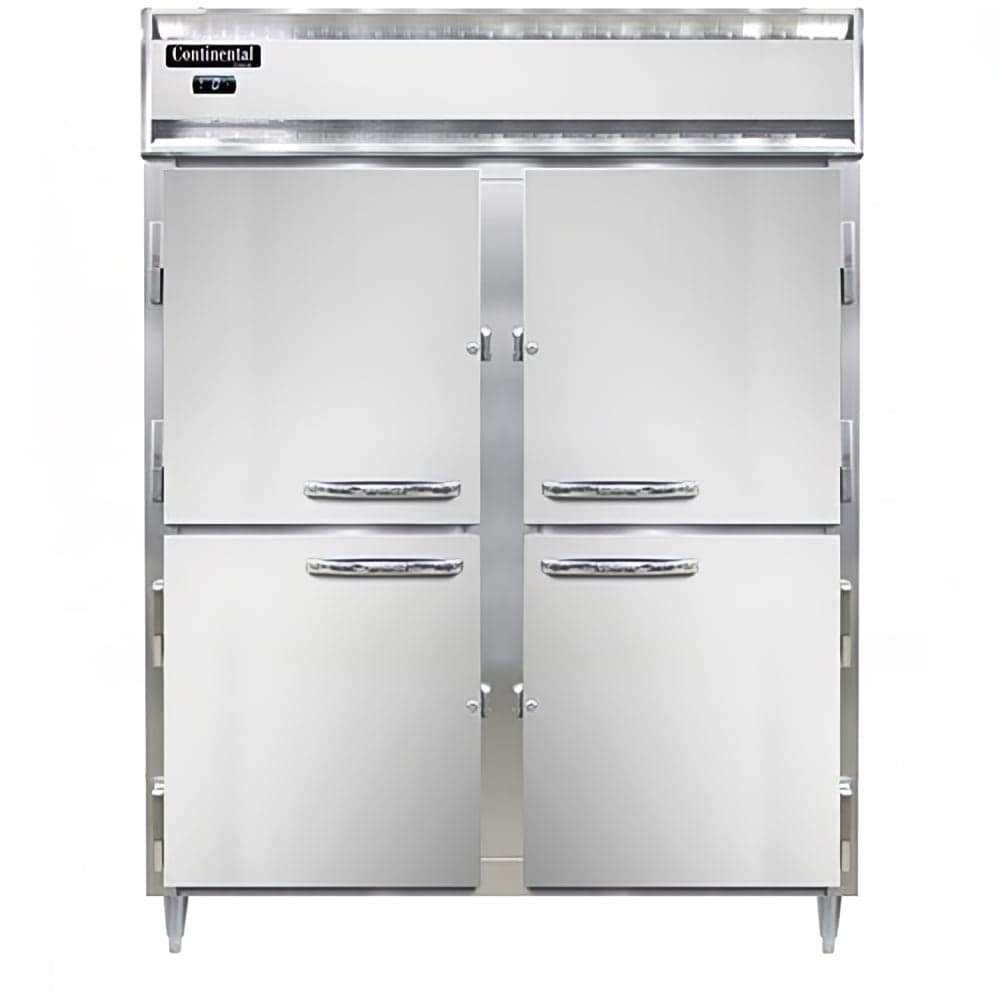 Continental D2FENHD 57" Designer Line Two Section Reach In Freezer, (4) Left/Right Hinge Solid Doors, 115v
