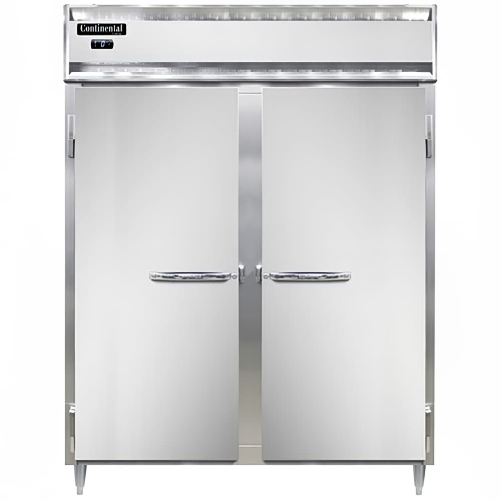 Continental D2FENPT 57" Designer Line Two Section Pass Thru Freezer, (4) Left/Right Hinge Solid Doors, 115v