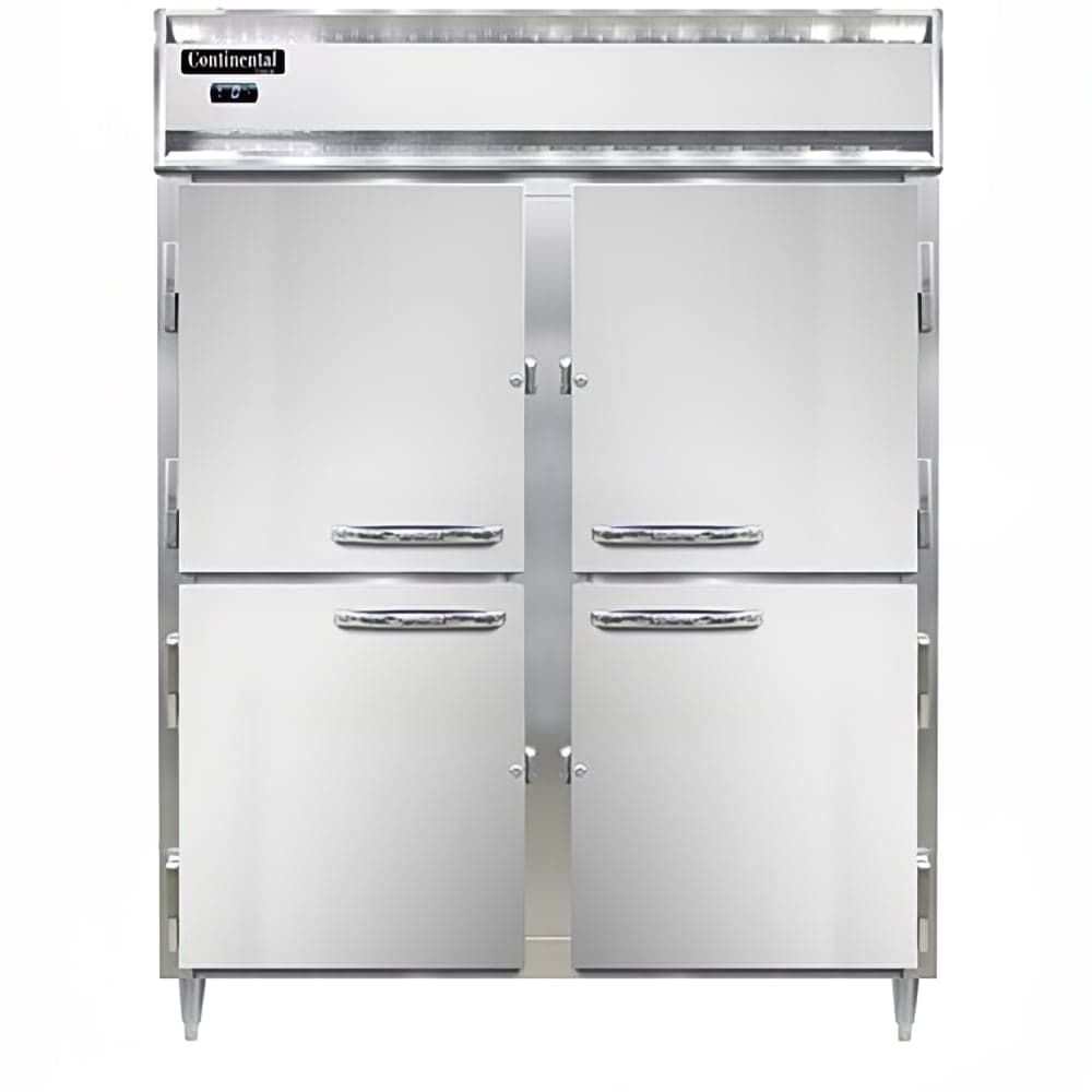 Continental D2FENPTHD 57" Designer Line Two Section Pass Thru Freezer, (8) Left/Right Hinge Solid Doors, 115v
