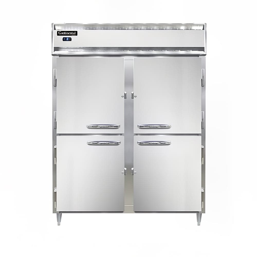 Continental D2FESNHD 57" Designer Line Two Section Reach In Freezer, (4) Left/Right Hinge Solid Doors, 115v