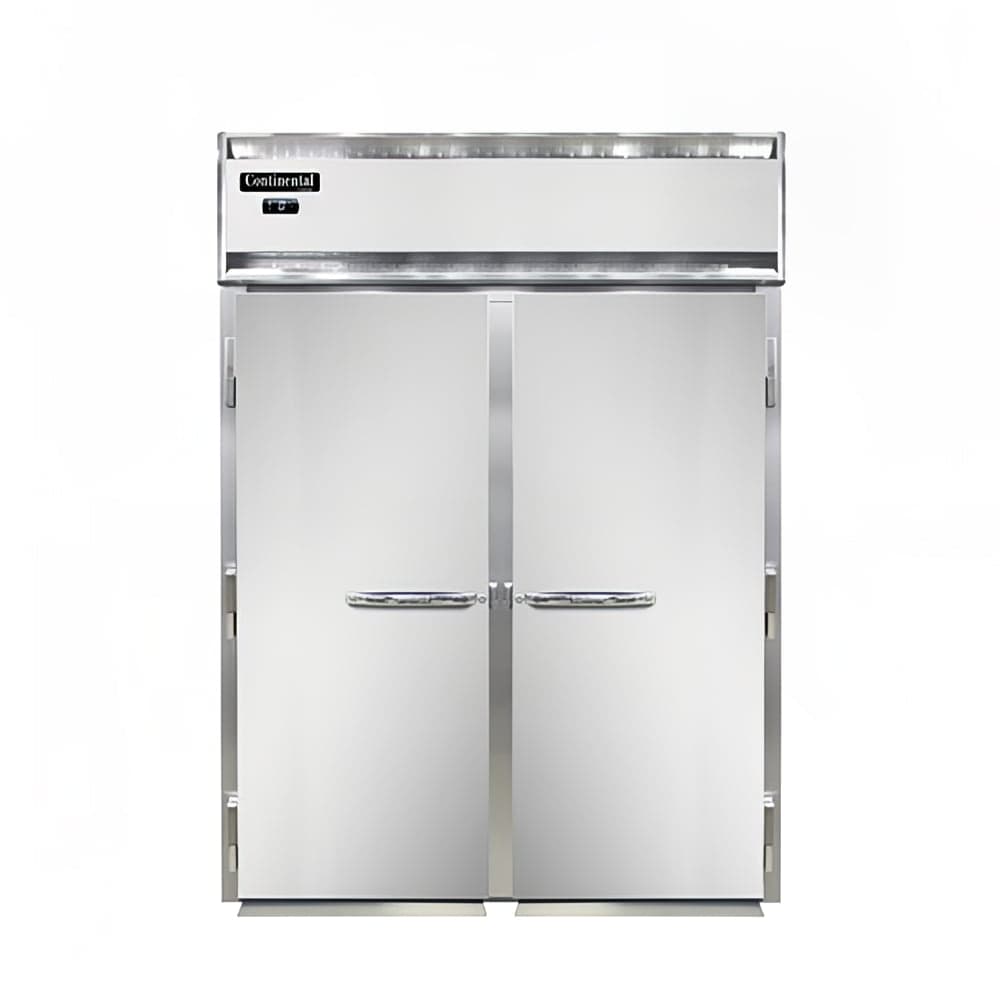 Continental D2FIN 68 1/2" Designer Line Two Section Roll In Freezer, (2) Left/Right Hinge Solid Doors, 115/208-230v