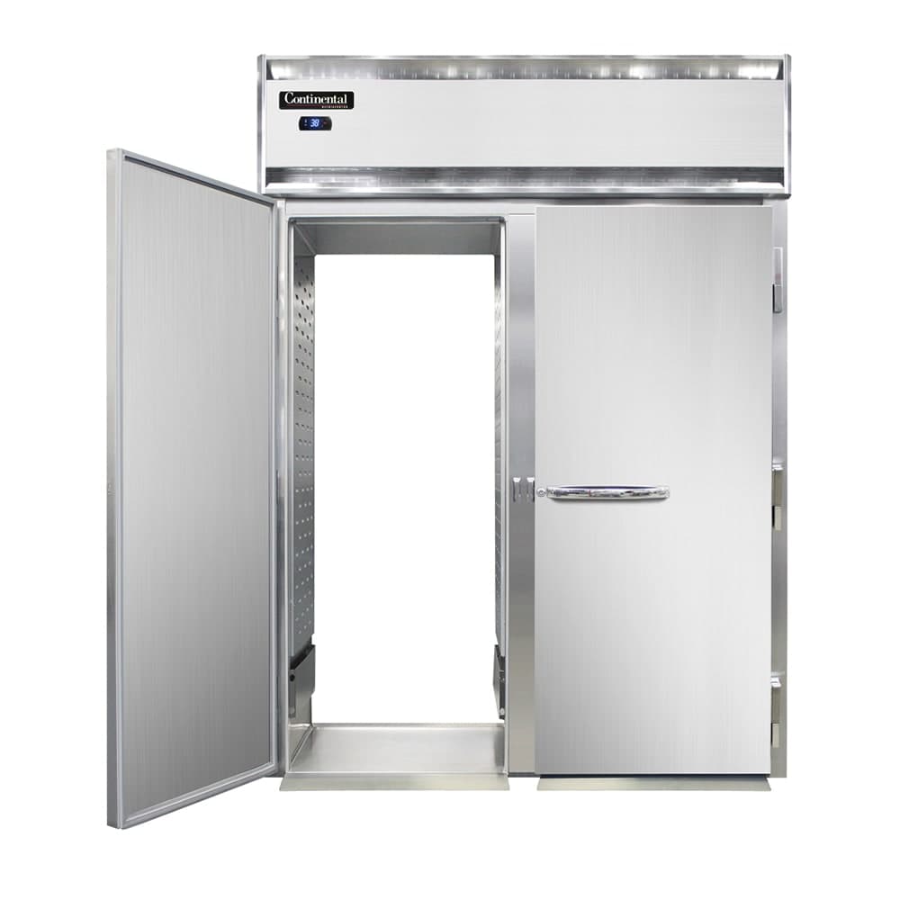Continental D2FINSART 68 1/2" Designer Line Two Section Roll Thru Freezer, (4) Left/Right Hinge Solid Doors, 115/208-230v