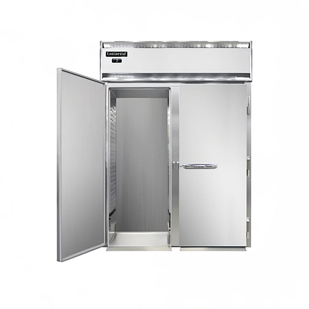 Continental D2FINSS 68 1/2" Designer Line Two Section Roll In Freezer, (2) Left/Right Hinge Solid Doors, 115/208-230v
