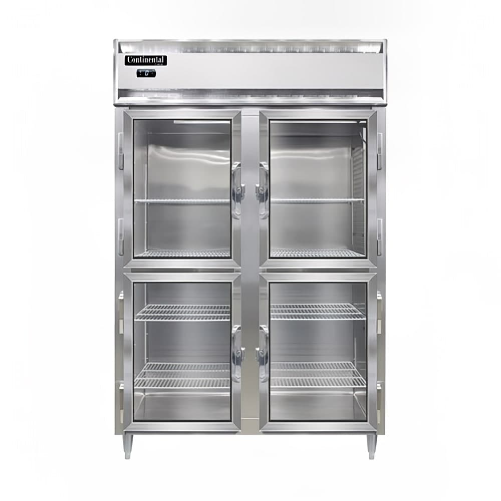 Continental D2FNGDHD 52" Designer Line Two Section Reach In Freezer, (4) Left/Right Hinge Glass Doors, 115v
