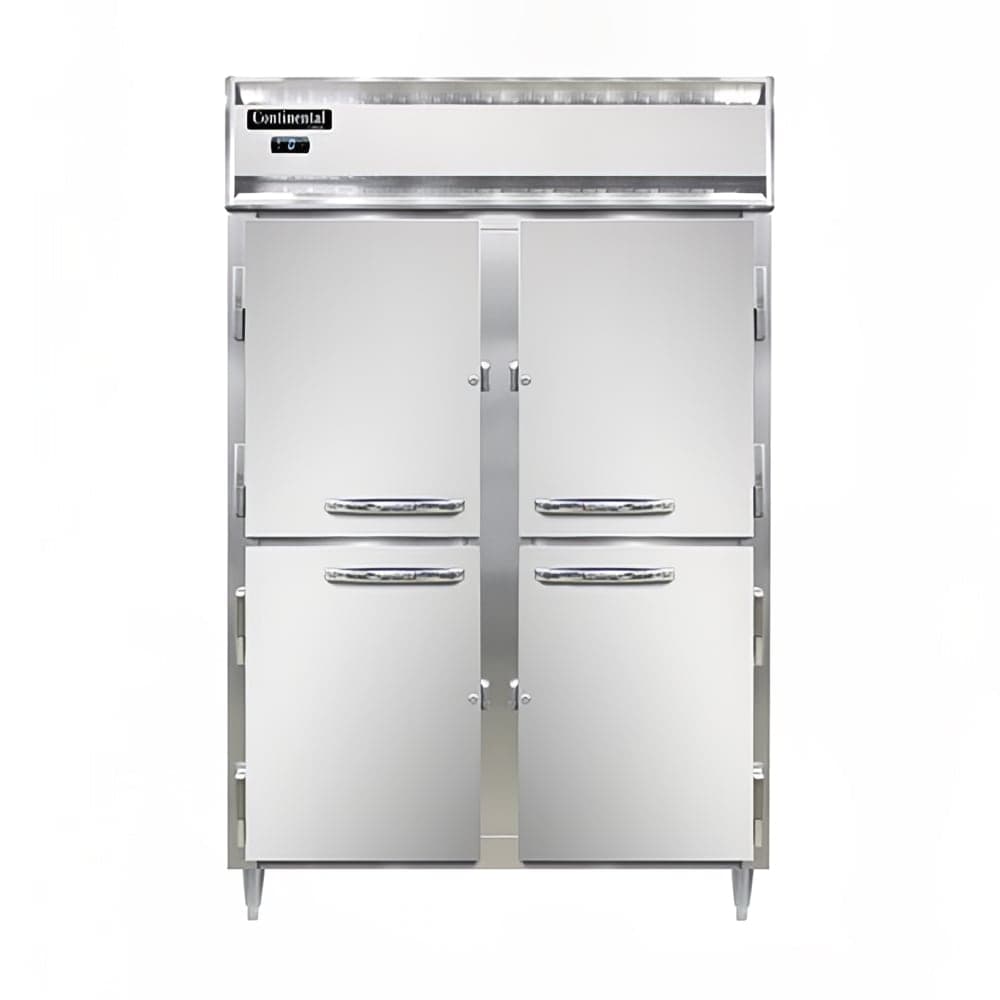 Continental D2FNHD 52" Designer Line Two Section Reach In Freezer, (4) Left/Right Hinge Solid Doors, 115v