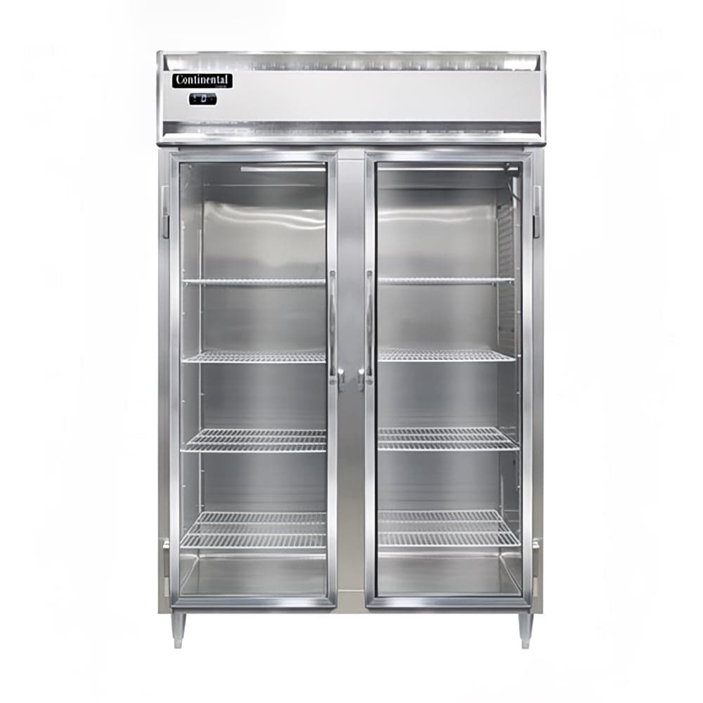 Continental D2FNSAGD 52" Designer Line Two Section Reach In Freezer, (2) Left/Right Hinge Glass Doors, 115v