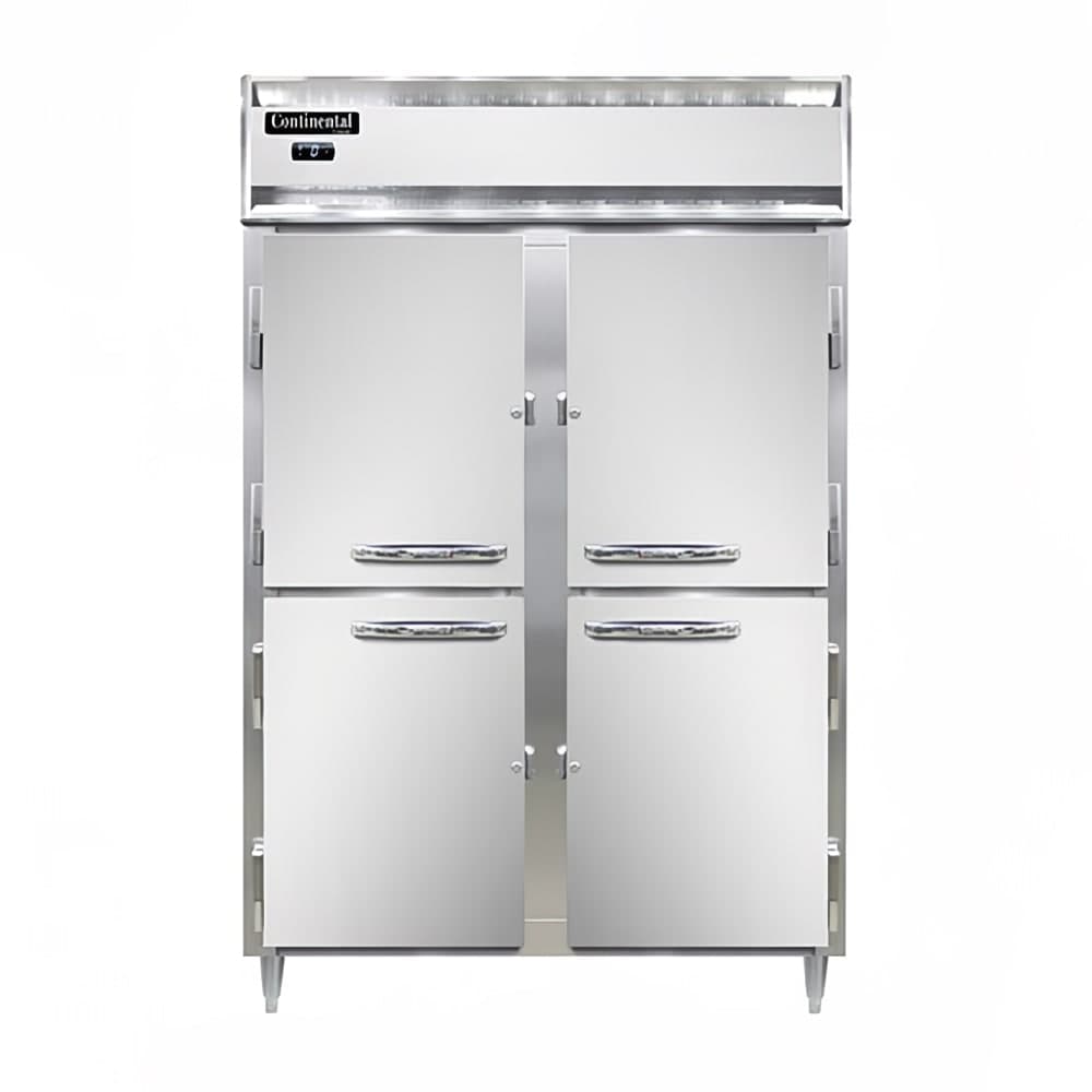 Continental D2FNSAHD 52" Designer Line Two Section Reach In Freezer, (4) Left/Right Hinge Solid Doors, 115v