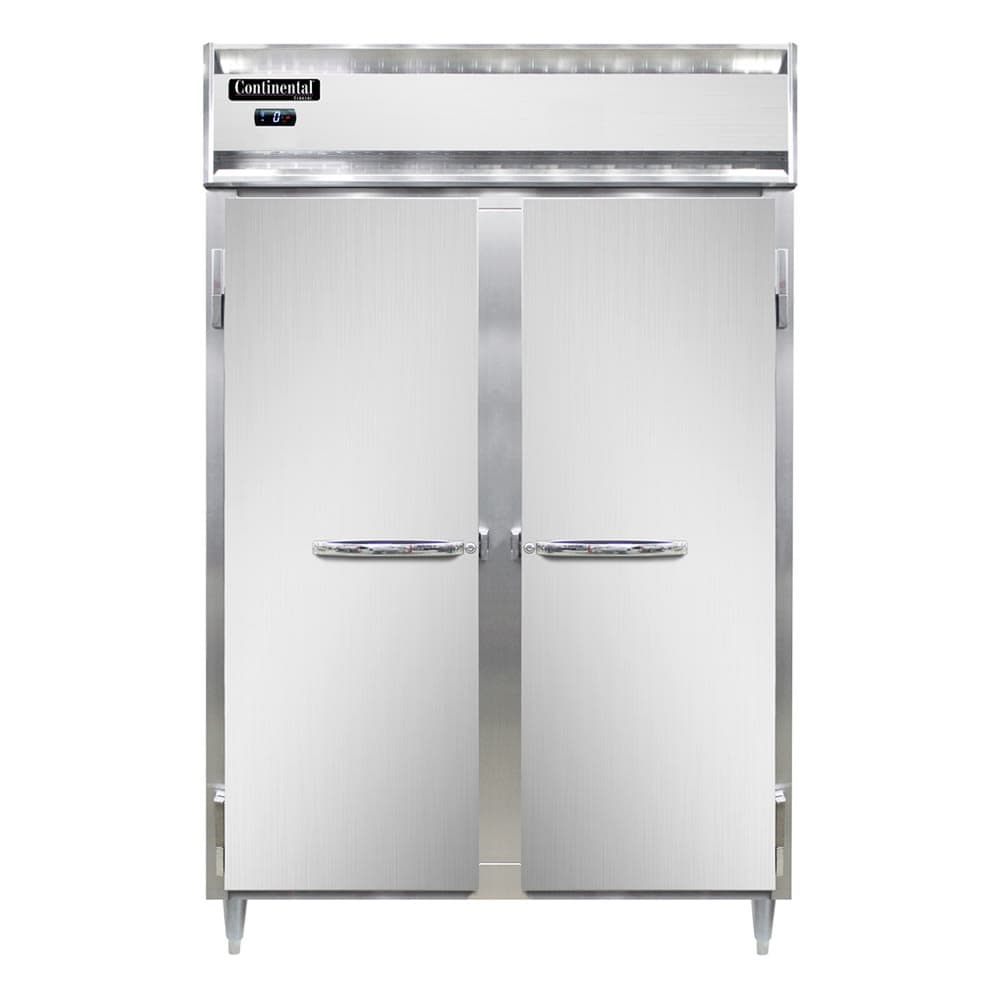 Continental D2FNSS 52" Designer Line Two Section Reach In Freezer, (2) Left/Right Hinge Solid Doors, 115v