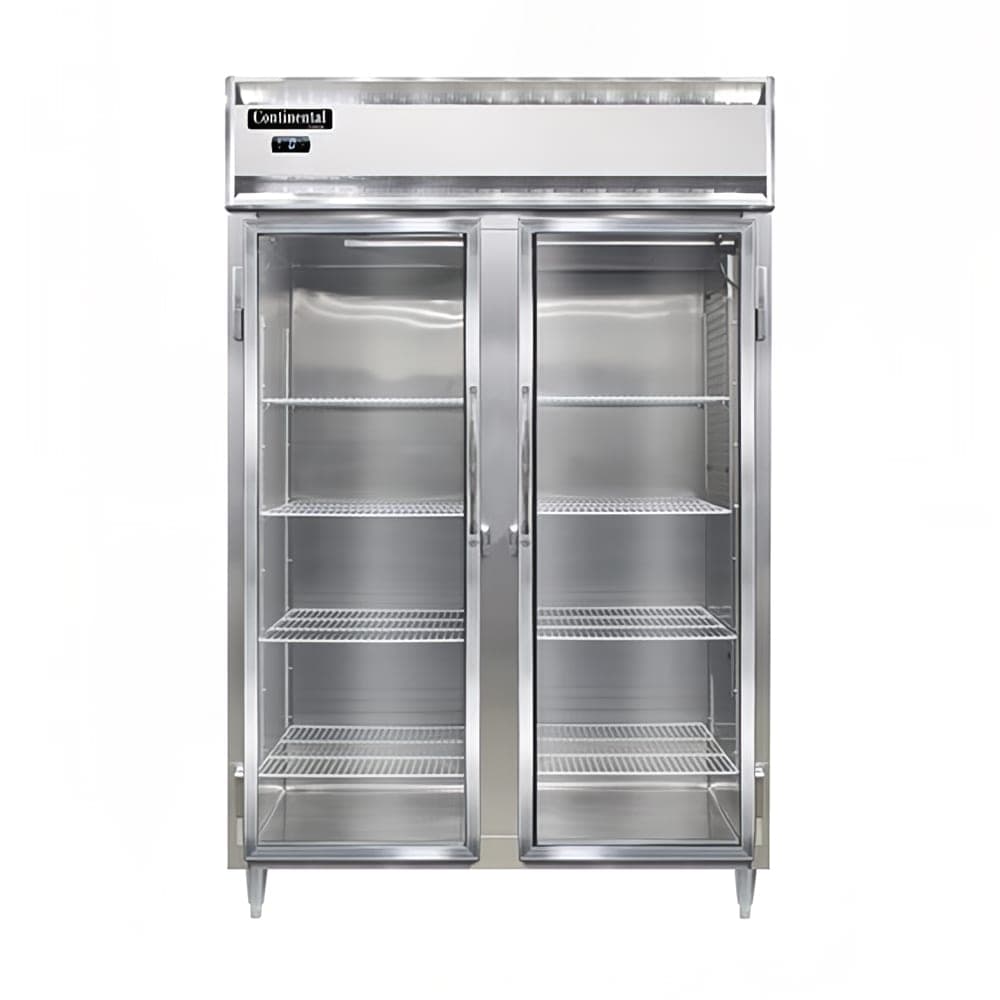 Continental D2FNSSGD 52" Designer Line Two Section Reach In Freezer, (2) Left/Right Hinge Glass Doors, 115v