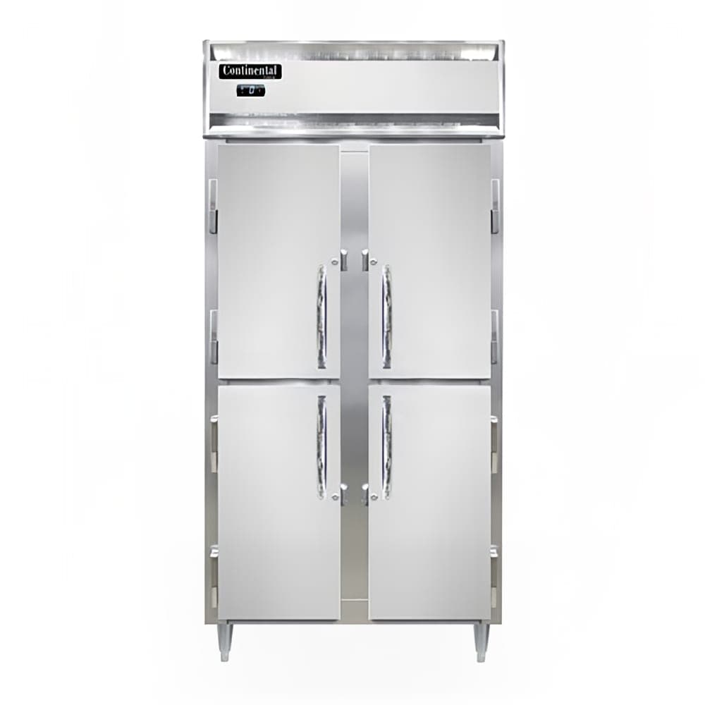 Continental D2FSENHD 36 1/4" Designer Slim Line Two Section Reach In Freezer, (4) Left/Right Hinge Solid Doors, 115v