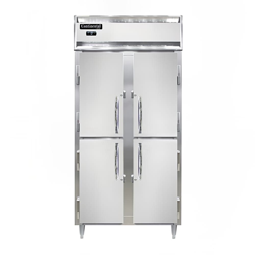 Continental D2FSENSAHD 36 1/4" Designer Slim Line Two Section Reach In Freezer, (4) Left/Right Hinge Solid Doors, 115v