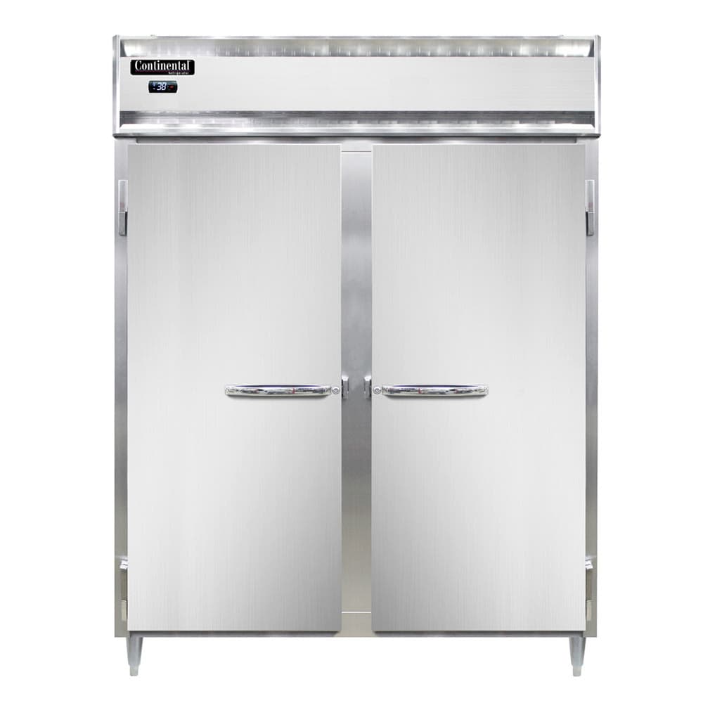 Continental D2REN 57" Two Section Reach In Refrigerator, (2) Left/Right Hinge Solid Doors, Top Compressor, 115v