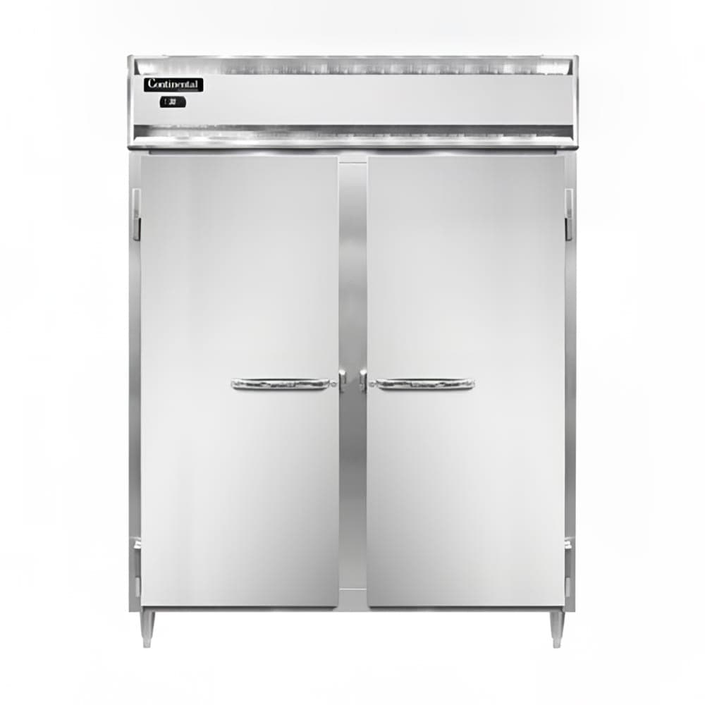 Continental D2RENSA 57" Two Section Reach In Refrigerator, (2) Left/Right Hinge Solid Doors, Top Compressor, 115v