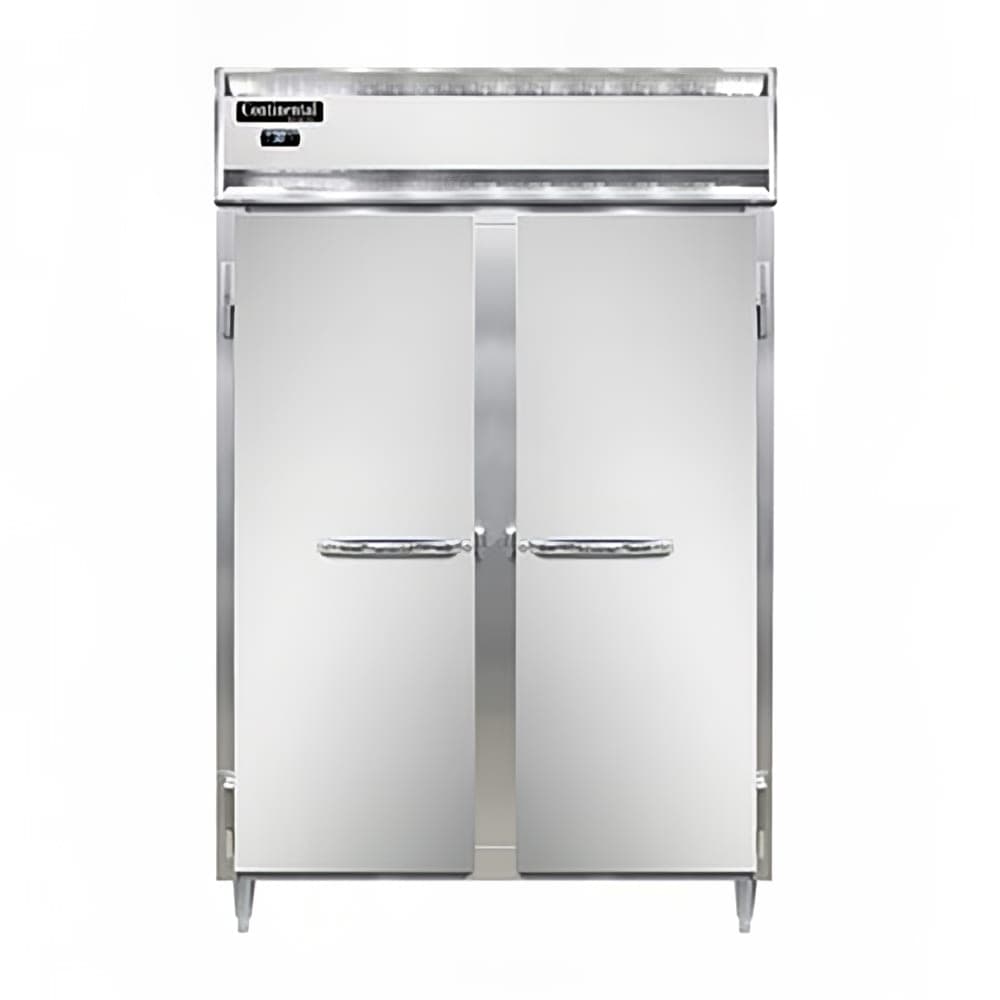 Continental D2RENSAHD 57" Two Section Reach In Refrigerator, (4) Left/Right Hinge Solid Doors, Top Compressor, 115v