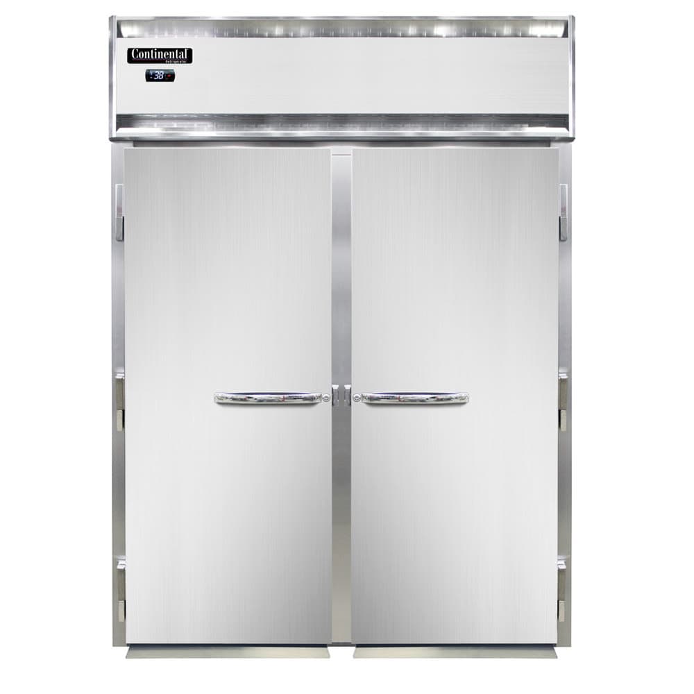 Continental D2RIN 68 1/2" Two Section Roll In Refrigerator, (2) Left/Right Hinge Solid Doors, Top Compressor, 115v