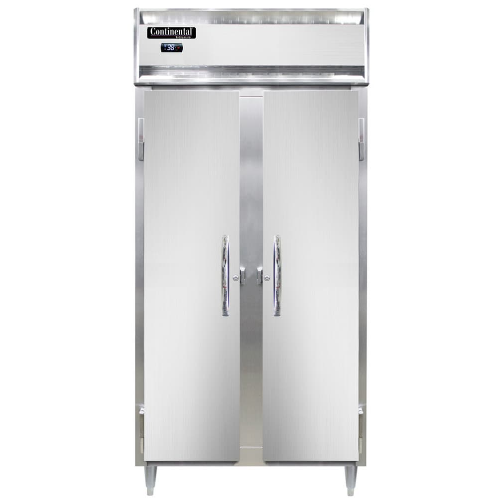 Continental D2RSEN 36 1/4" Two Section Reach In Refrigerator, (2) Left/Right Hinge Solid Doors, Top Compressor, 115v