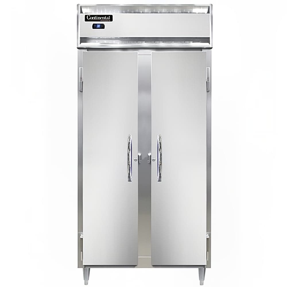 Continental D2RSESN 36 1/4" Two Section Reach In Refrigerator, (2) Left/Right Hinge Solid Doors, Top Compressor, 115v
