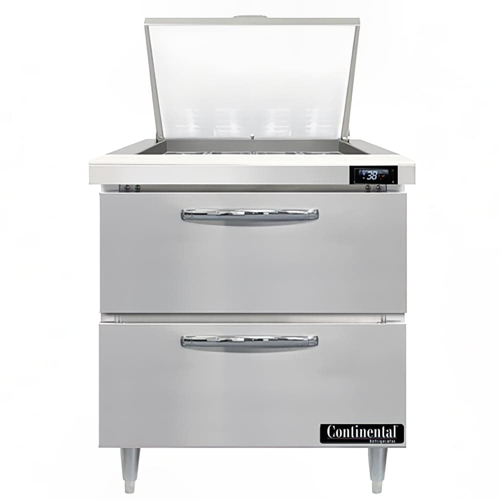 Continental D32N12M-D 32" Designer Line Sandwich/Salad Prep Table w/ Refrigerated Base, 115v